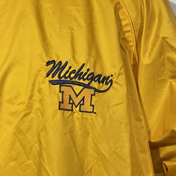 Vtg University of Michigan Pro Edge Reversible Pullover Windbreaker Mens Sz XL - Picture 8 of 11